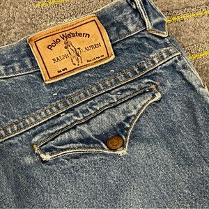 RARE Vintage 1970s Polo Western Ralph Lauren Straight Leg Rodeo Jeans Size 32x33